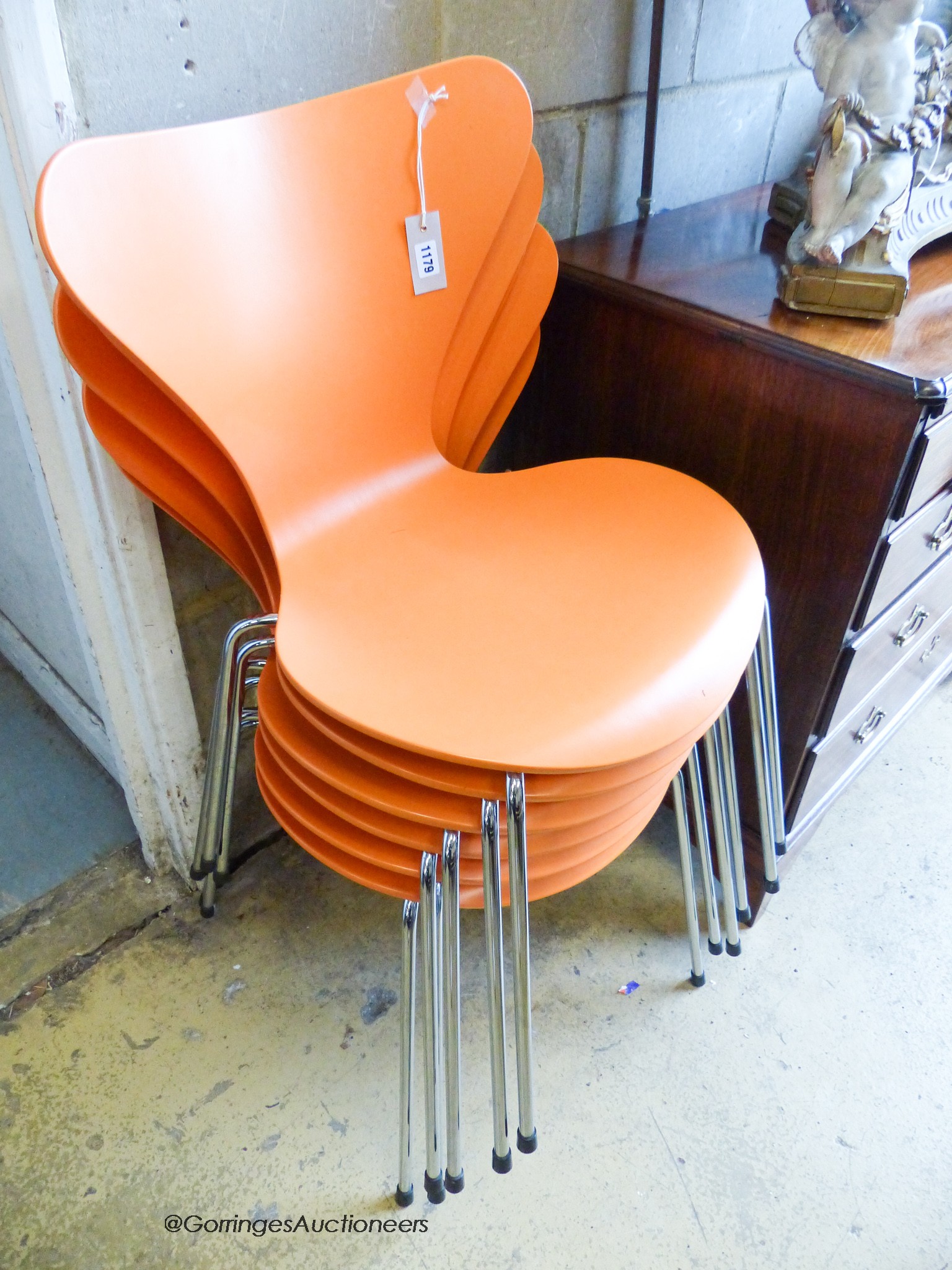 A set of six Danish Fritz Hansen chairs